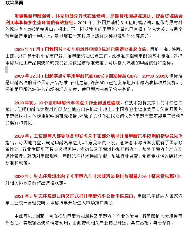 甲醇汽油國家政策 甲醇汽油國家政策